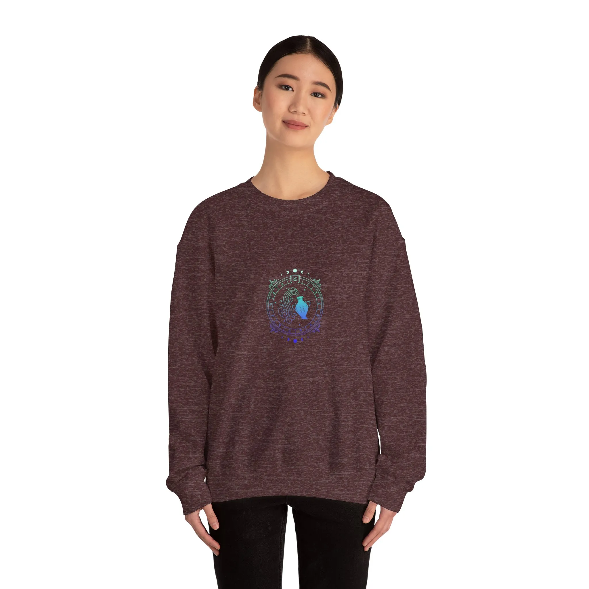 Aquarius Zodiac Crewneck Sweatshirt — Astrology Sign Graphic Pullover - Image 8