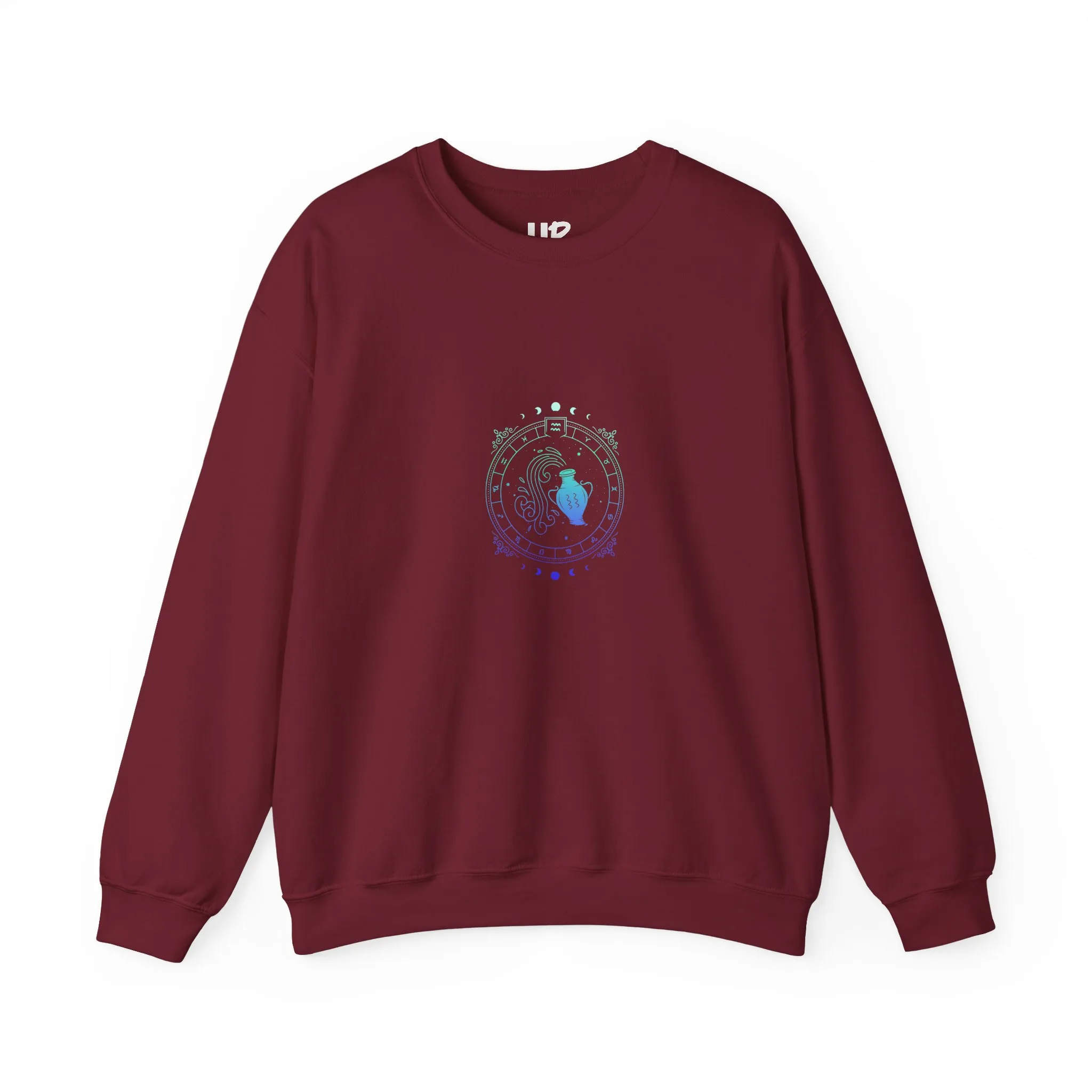 Aquarius Zodiac Crewneck Sweatshirt — Astrology Sign Graphic Pullover - Image 33