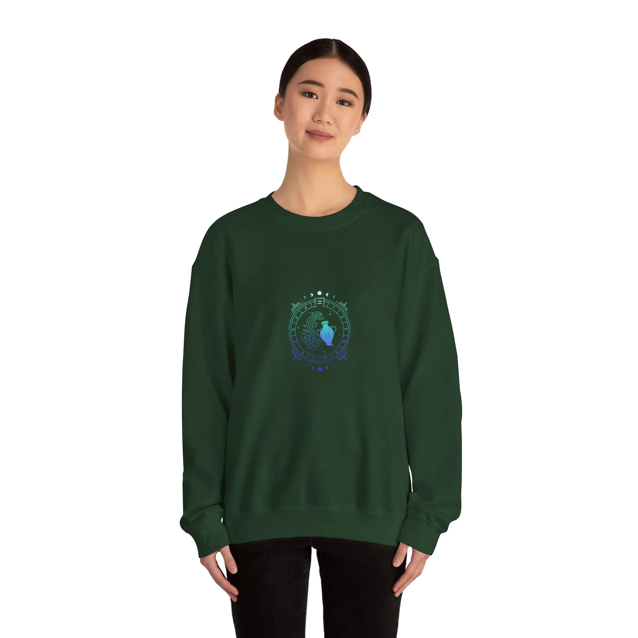 Aquarius Zodiac Crewneck Sweatshirt — Astrology Sign Graphic Pullover - Image 20