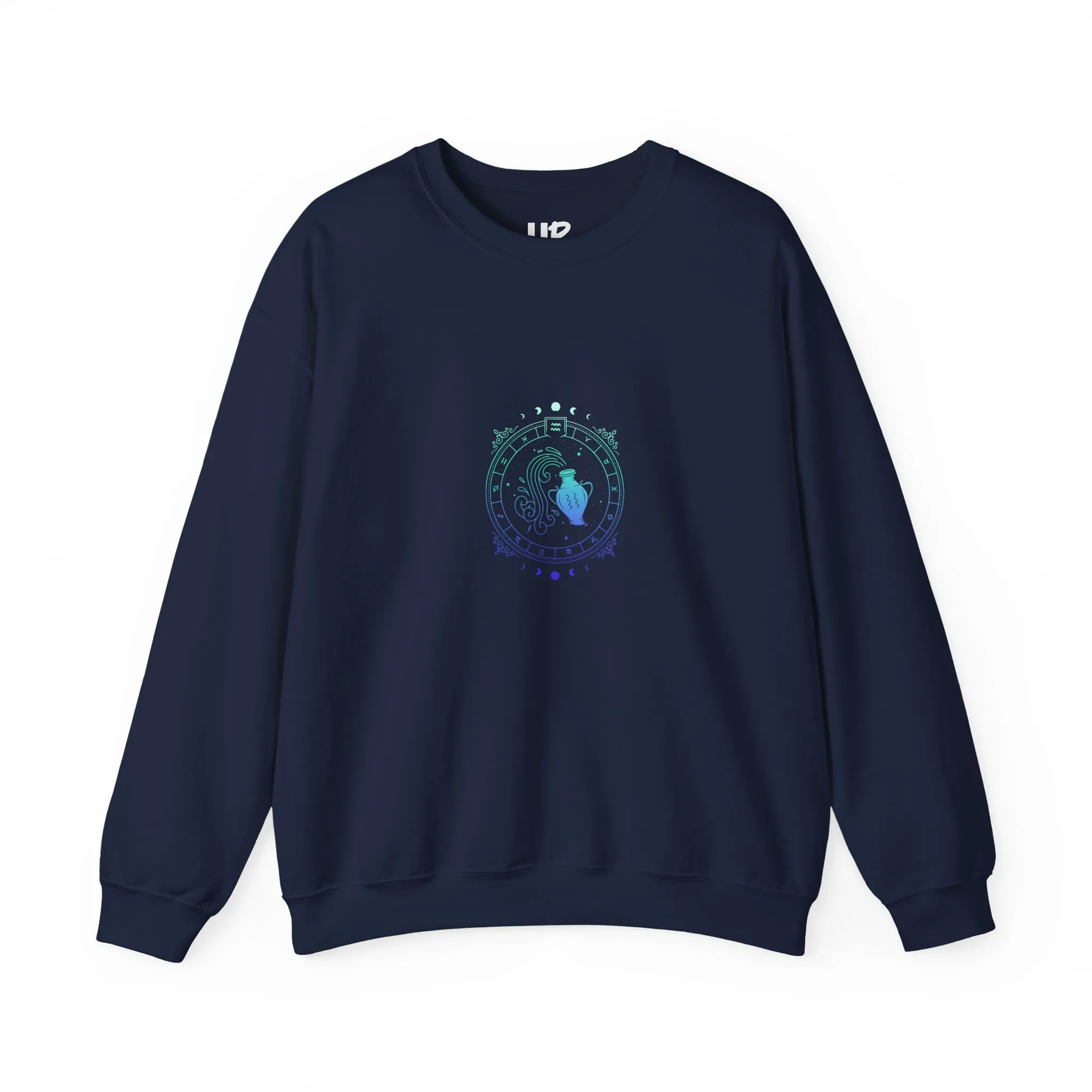 Aquarius Zodiac Crewneck Sweatshirt — Astrology Sign Graphic Pullover - Image 25