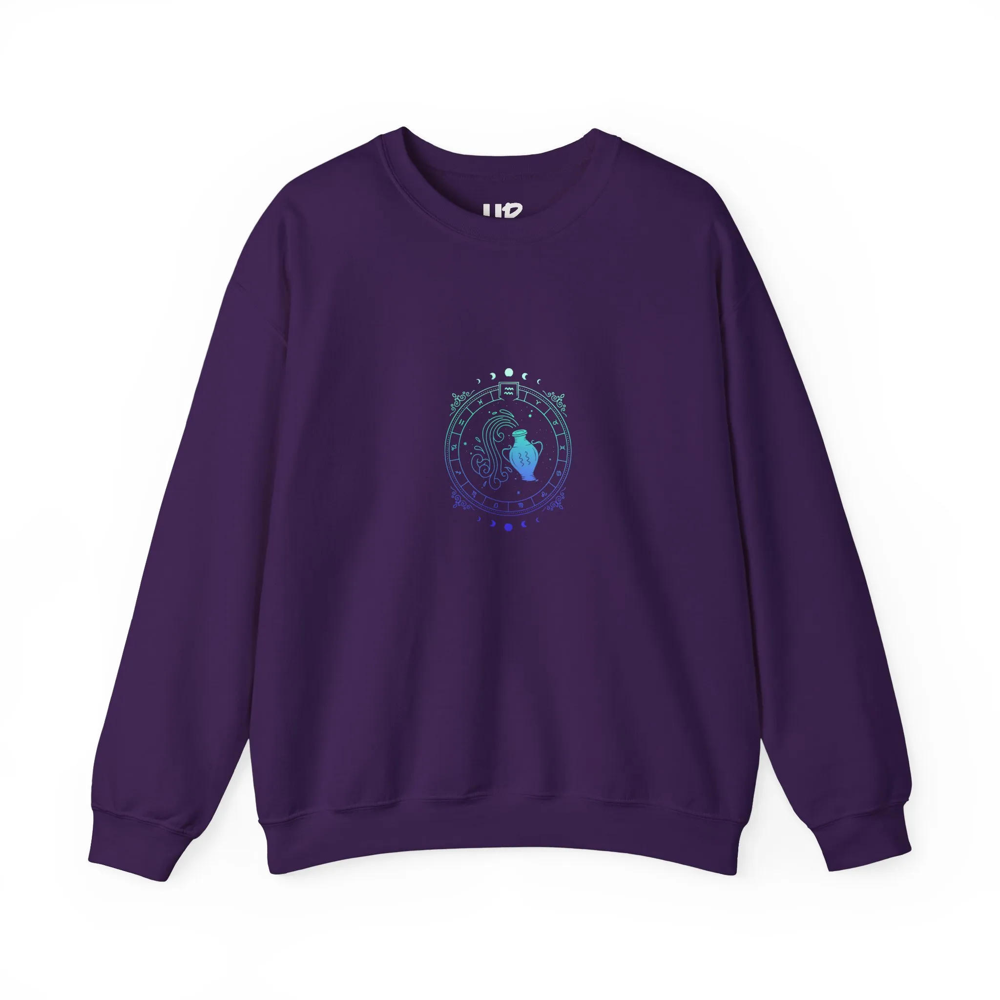 Aquarius Zodiac Crewneck Sweatshirt — Astrology Sign Graphic Pullover - Image 29